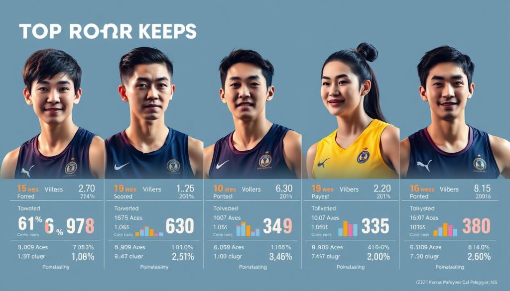 Perbandingan Statistik Pemain Best7 Liga Voli Korea