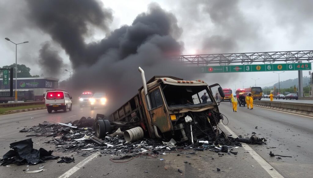 kecelakaan truk tol Tangerang-Merak