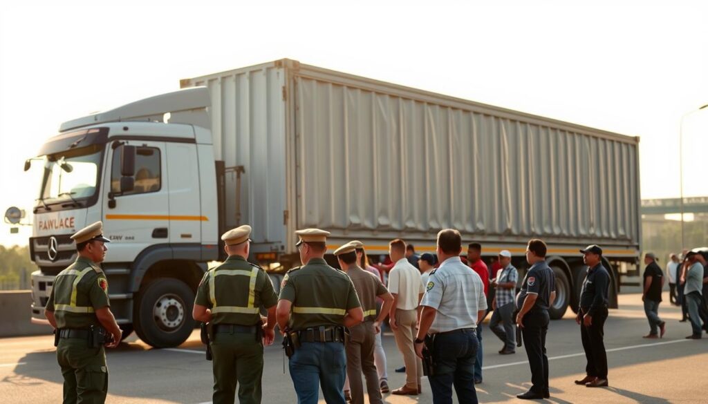 penindakan truk tronton